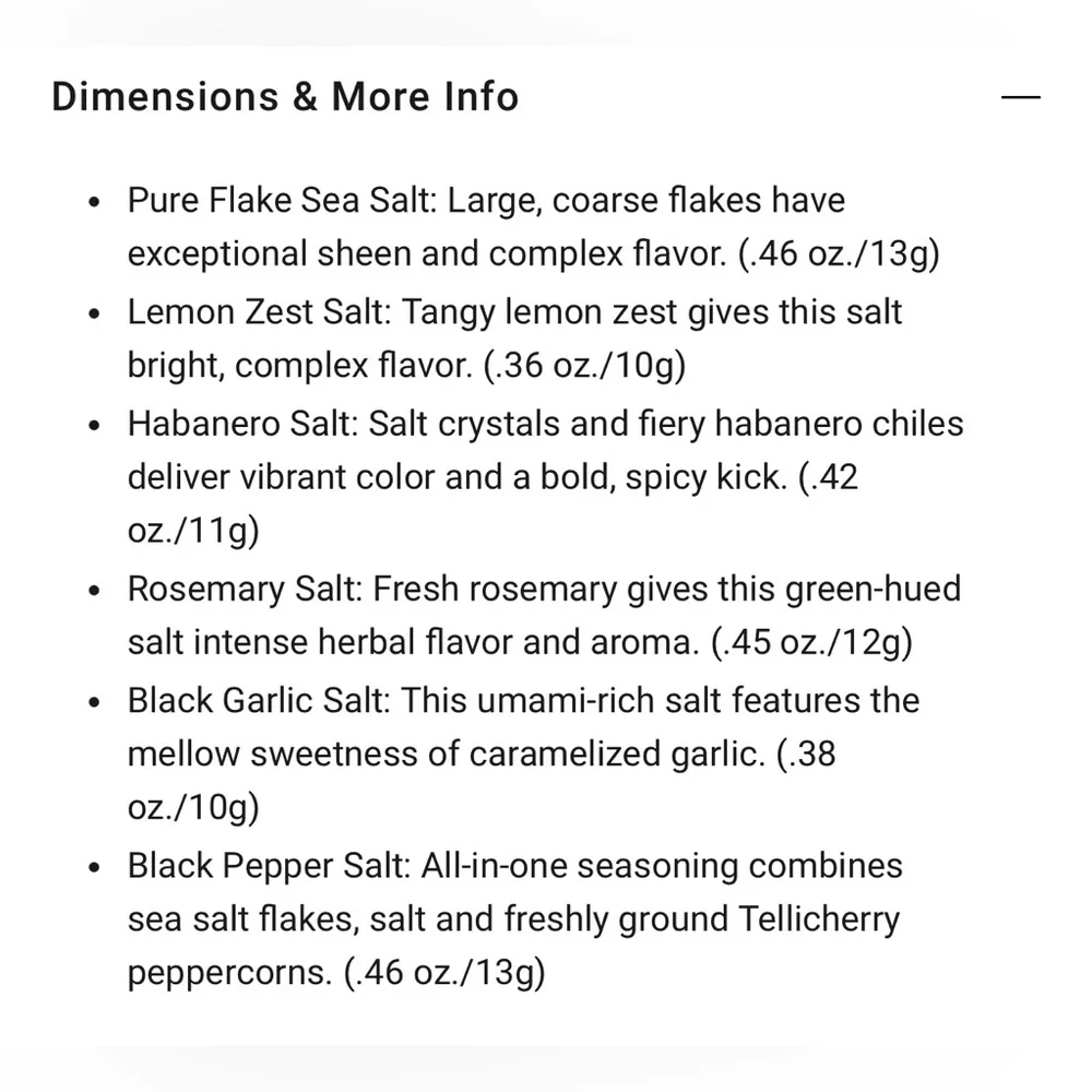 Williams Sonoma Jacobsen salt CO infused salt gift set